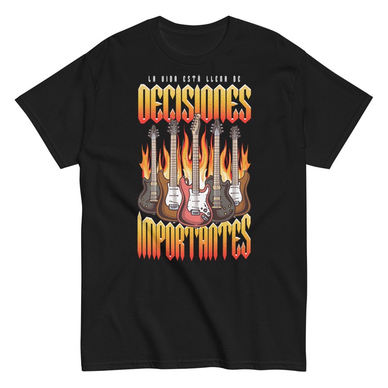 Camisetas: Guitarras Rock Decisiones Importantes