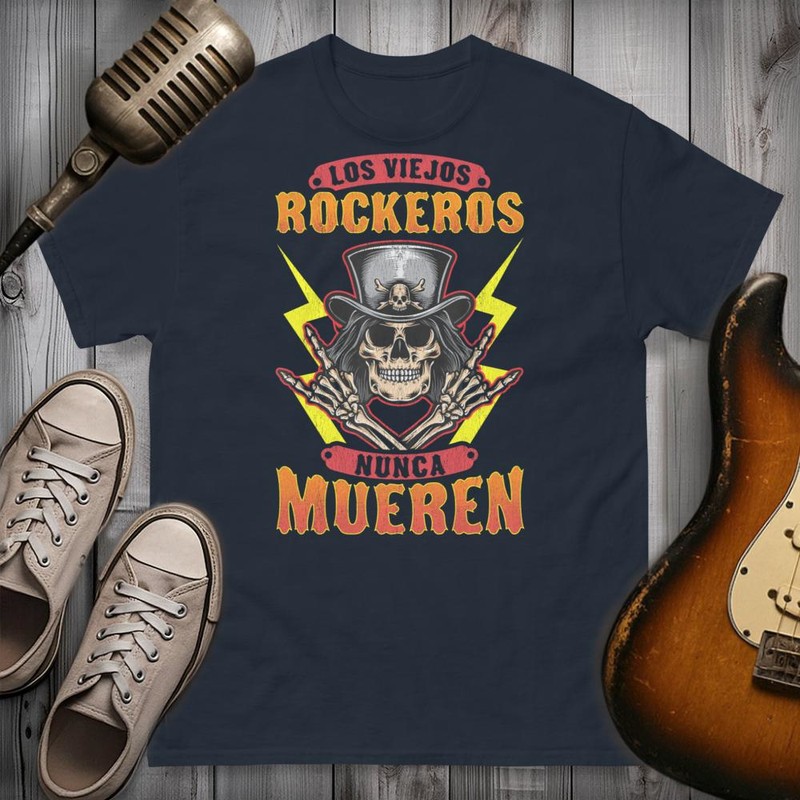 Camisetas: Esqueleto Rebelde Rockero