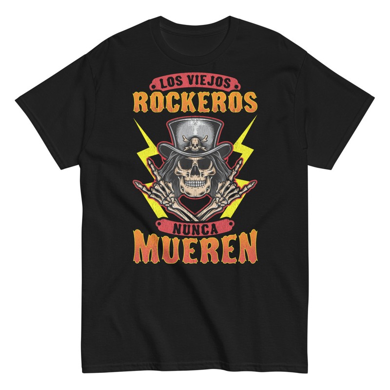 Camisetas: Esqueleto Rebelde Rockero