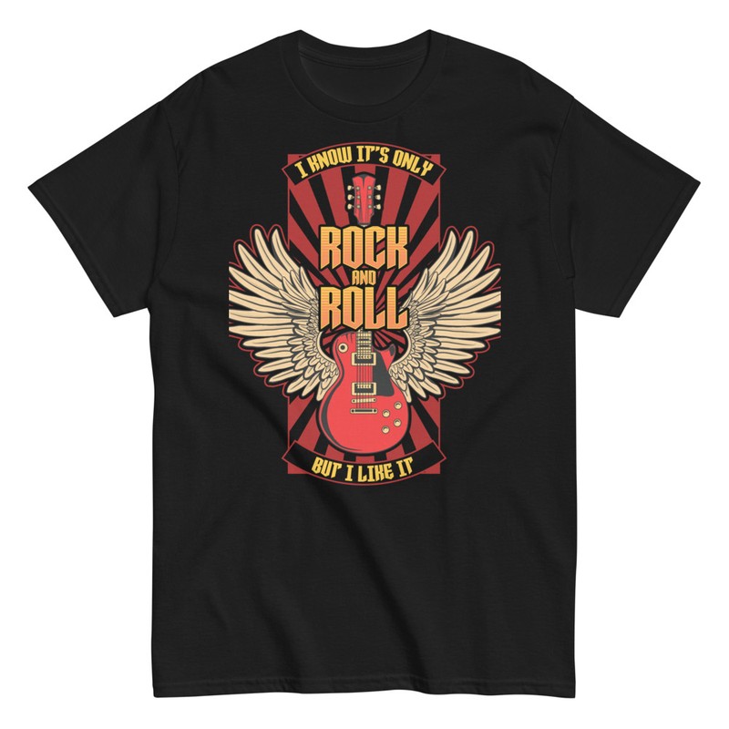 Camisetas: Guitarra Alada Rock and Roll