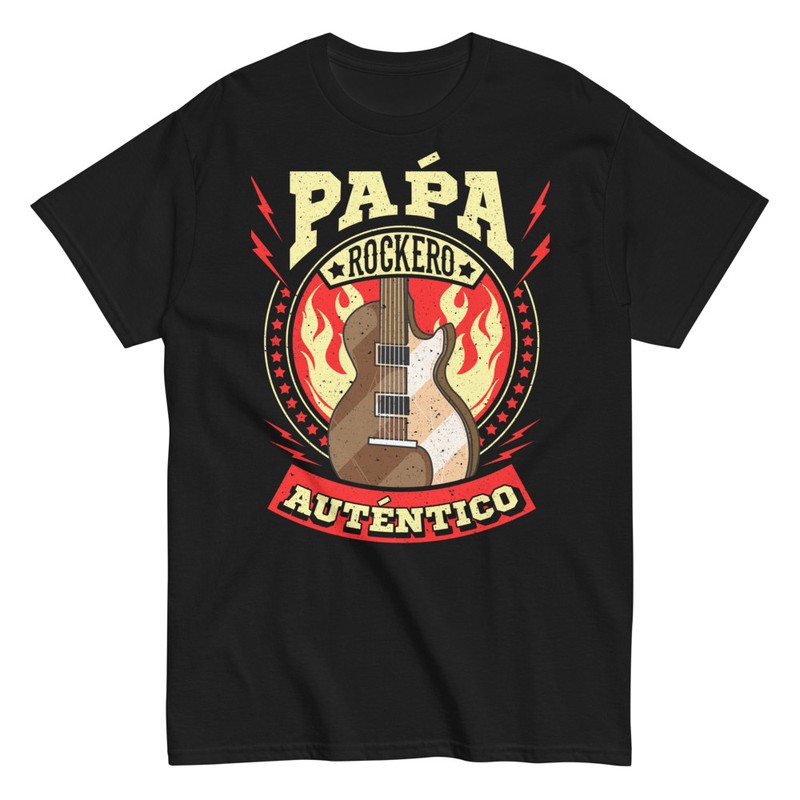Camisetas: Papá Rockero Auténtico Guitarra