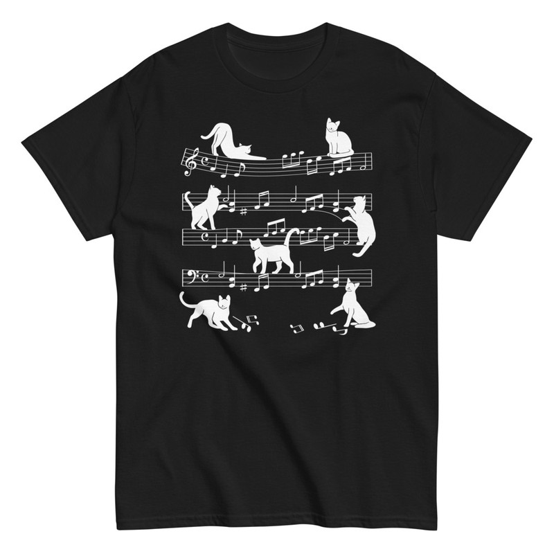 Camisetas: Gatos en Pentagrama Musical
