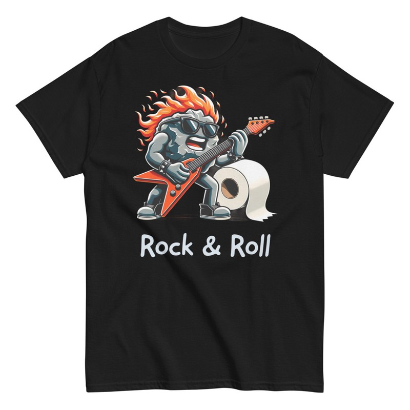 Camisetas: Roca Guitarrista y Papel Higiénico