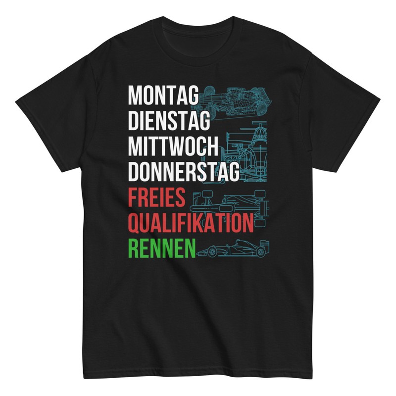 Camisetas: Calendario de Carreras con Texto Automovil&iacute;stico