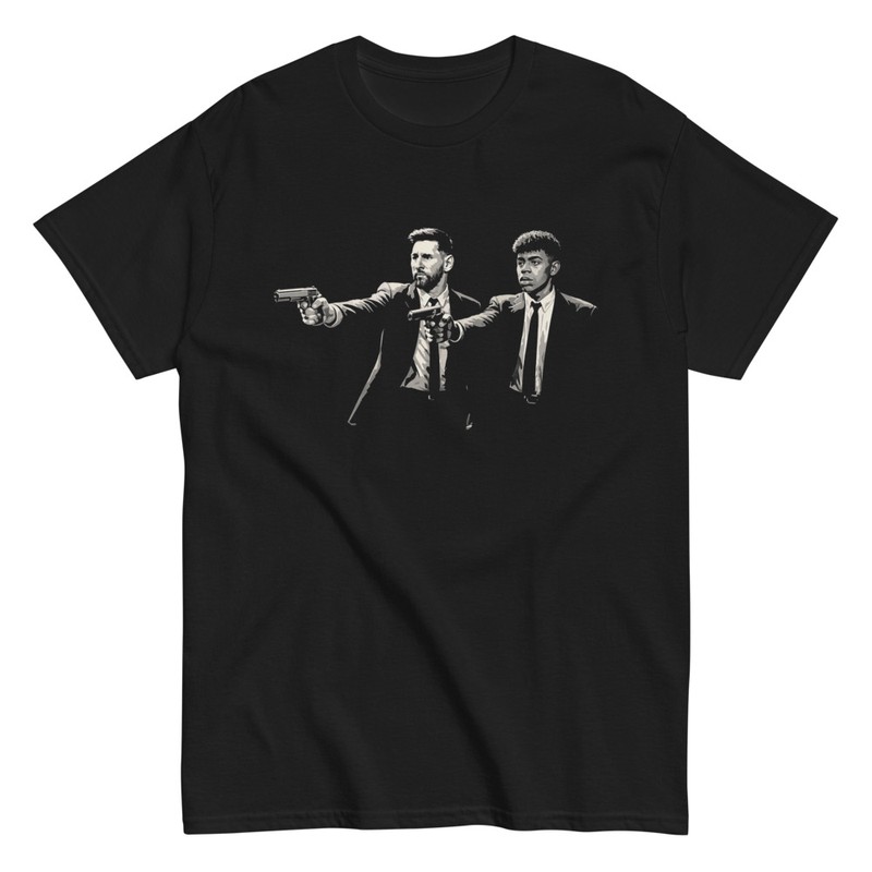 Camisetas: Messi Yamal Pulp Fiction FC Barcelona