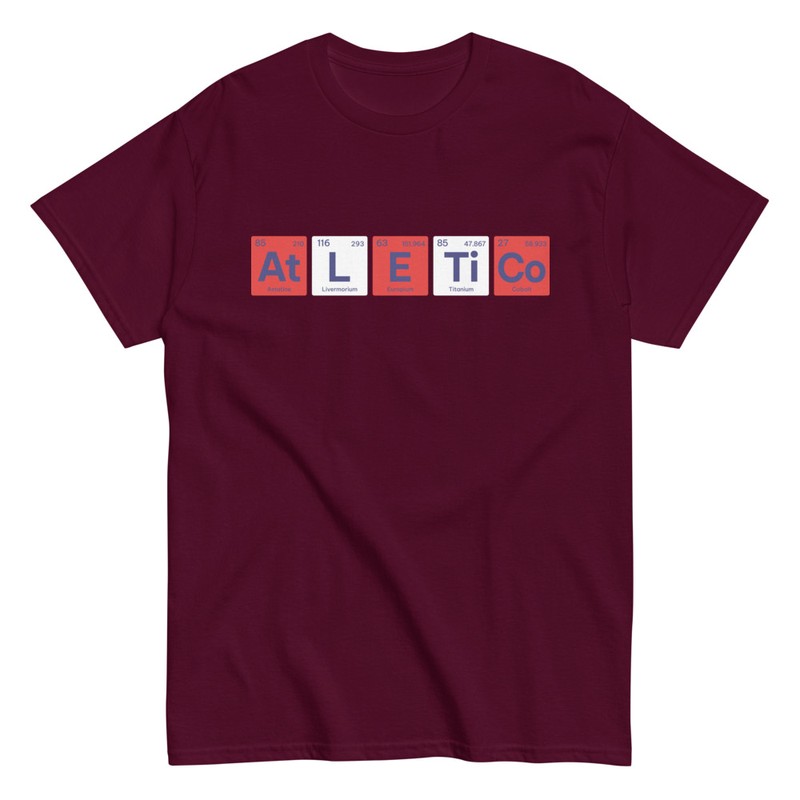 Fútbol Camiseta de Fútbol Símbolos Químicos Atlético