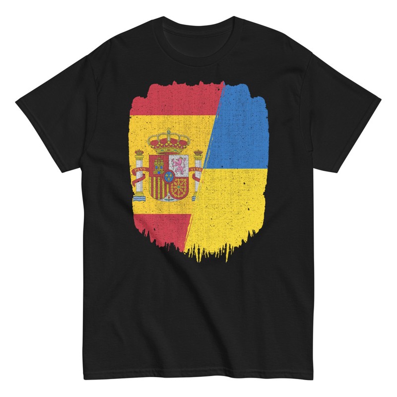 Camisetas: Banderas de Espa&ntilde;a y Ucrania Unidas