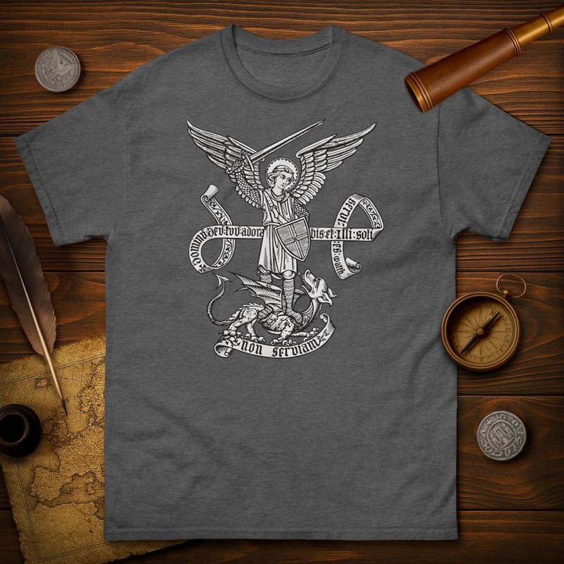 Camisetas: San Miguel Arcángel: Protector en Latín
