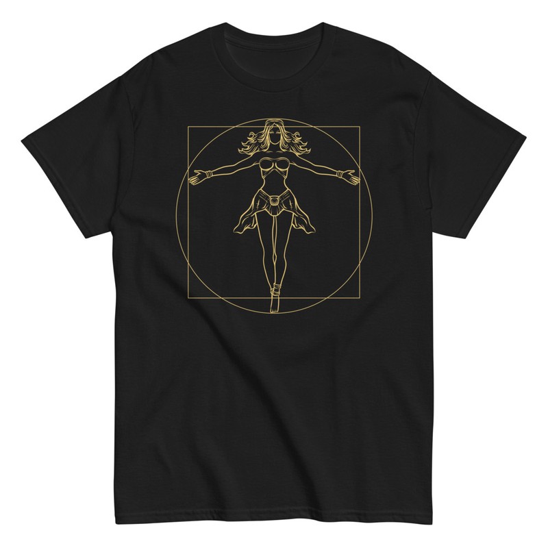 Camisetas: Mujer de Vitruvio: Arte y Proporción
