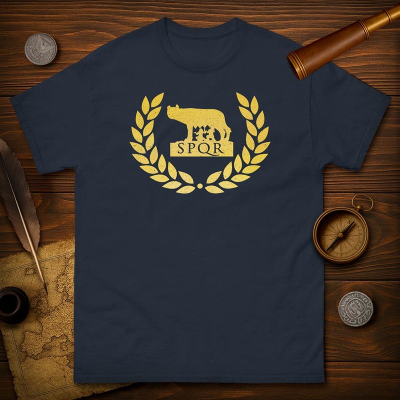 Camisetas: SPQR Loba Capitolina y Corona de Laurel