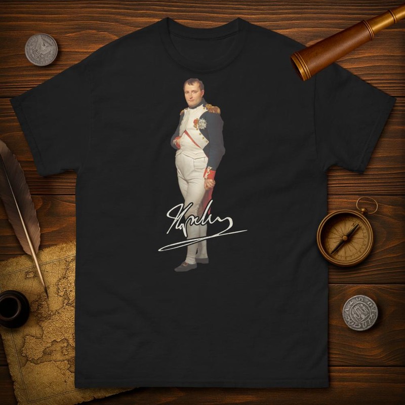 Camisetas: Napoleón Bonaparte Retrato y Firma