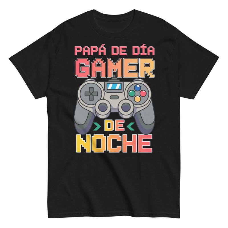 Camisetas: Papá Gamer de Día y Noche