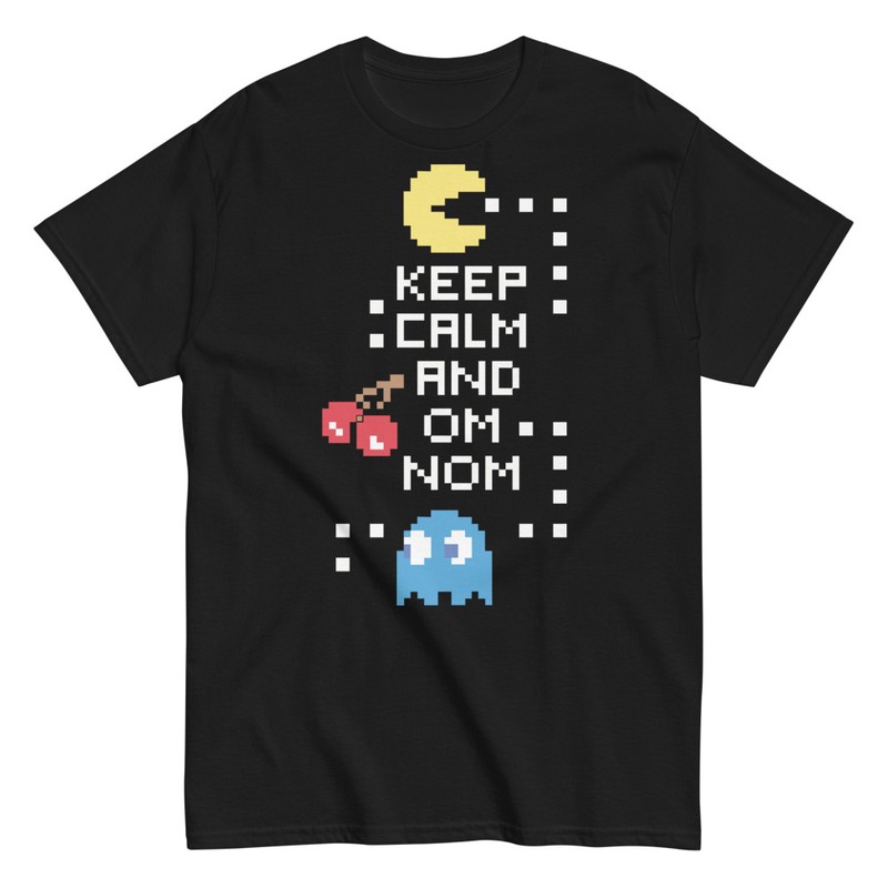 Camisetas: Pixel Art Mantén La Calma Pac-Man