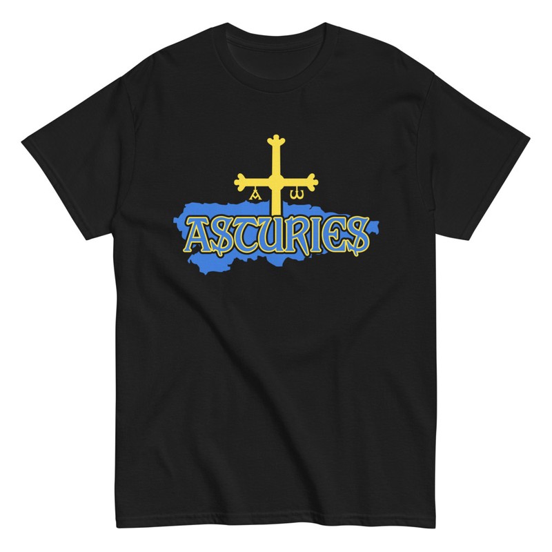 Camisetas: Mapa y Bandera de Asturies