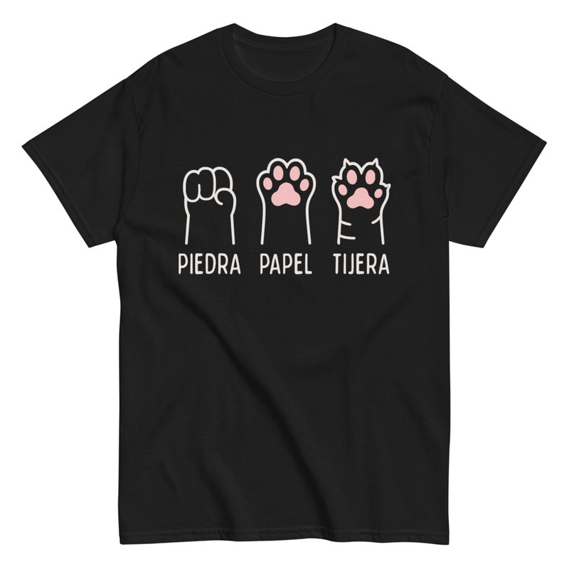 Camisetas: Gatos Piedra Papel Tijera