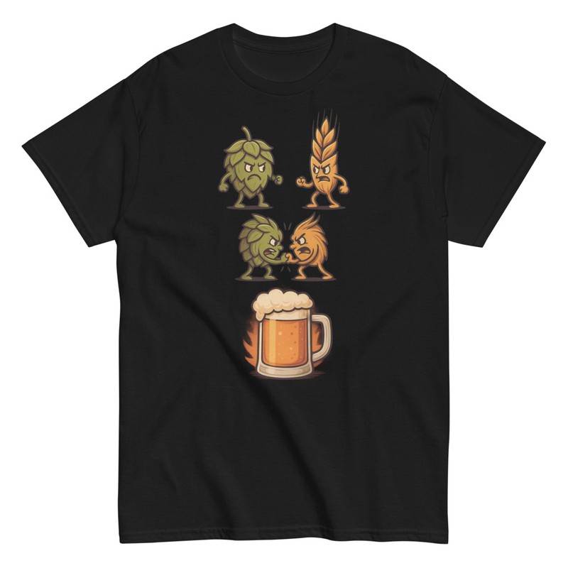Camisetas: Divertida Lucha Lúpulo y Cebada