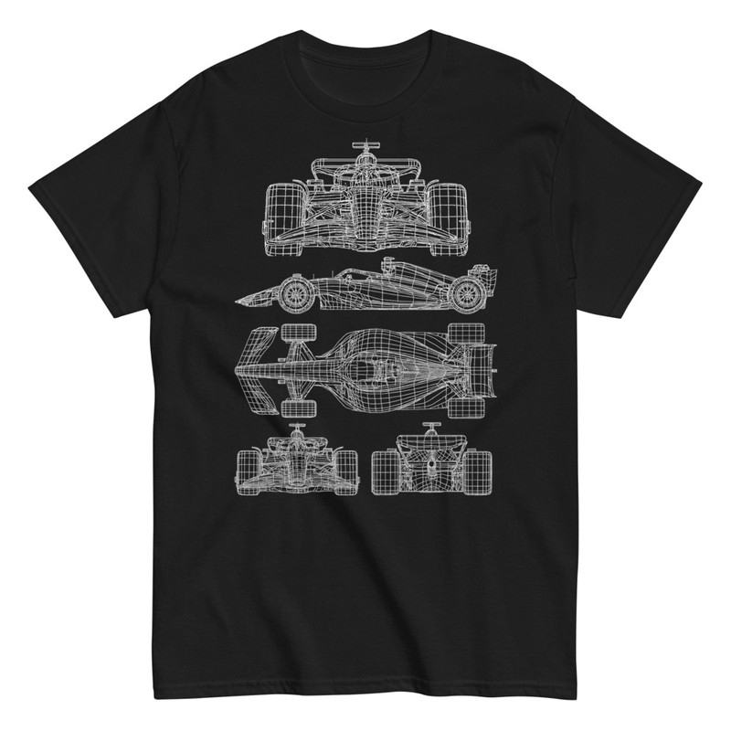 Camisetas: Esquema Técnico Coche F1 Blueprint