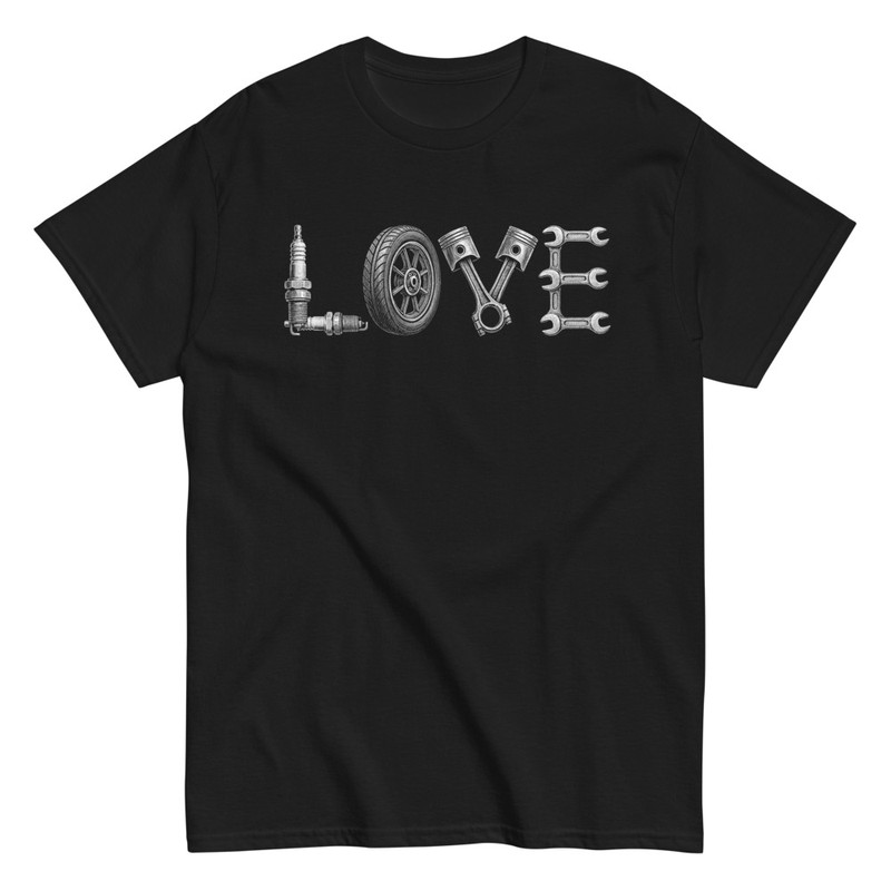 Camisetas: Diseño LOVE de piezas de coche
