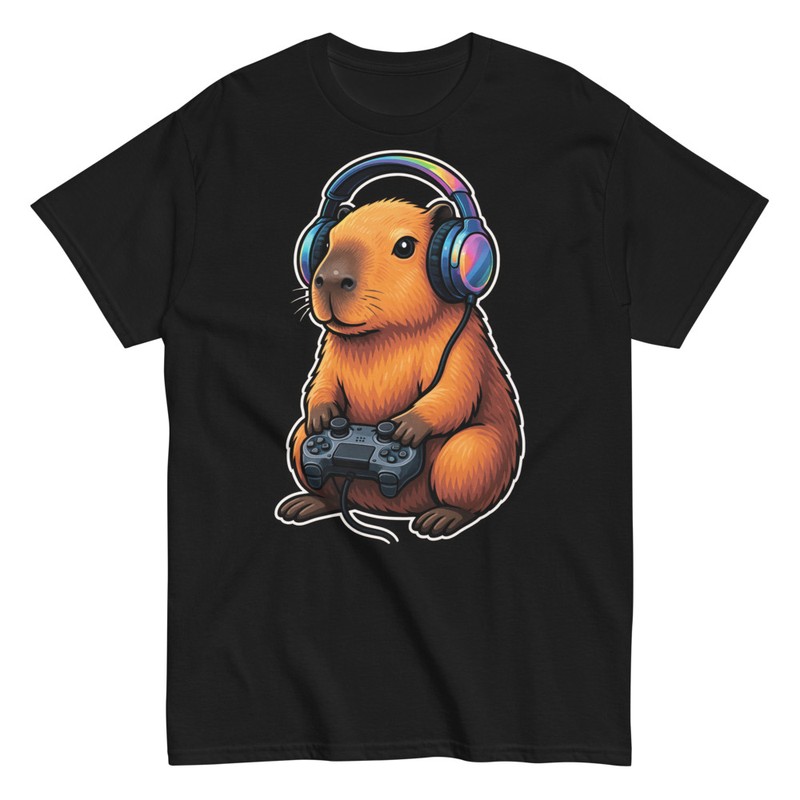 Camisetas: Capybara Gamer Divertida