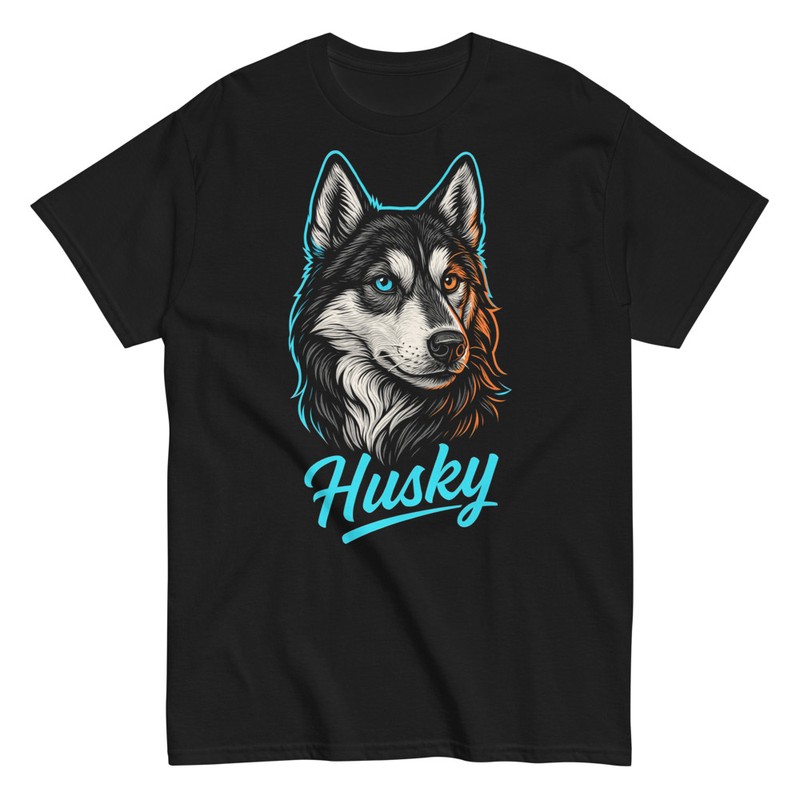 Camisetas: Diseño Artístico de Husky