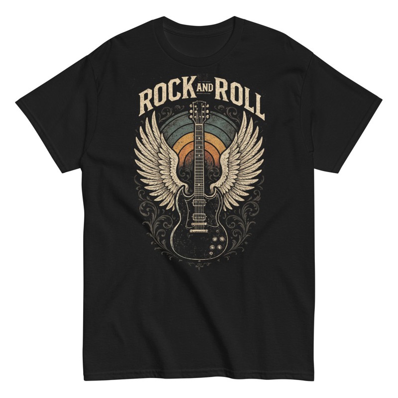 Camisetas: Guitarra con Alas Rock and Roll