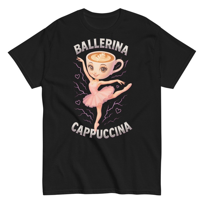 Camisetas: Bailarina Cappuccina Divertida Arte