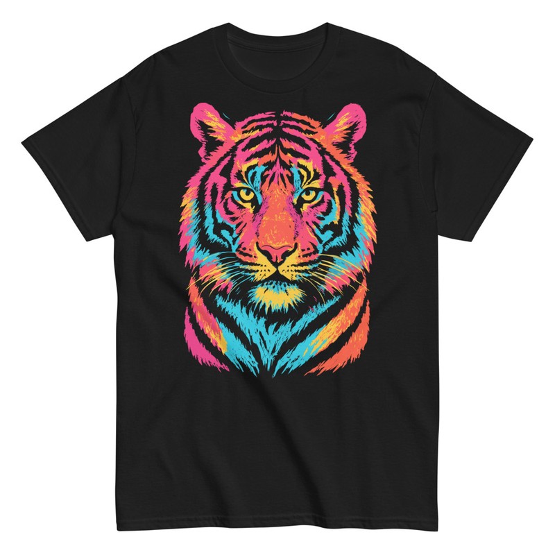 Camisetas: Tigre Furia Salvaje Neón