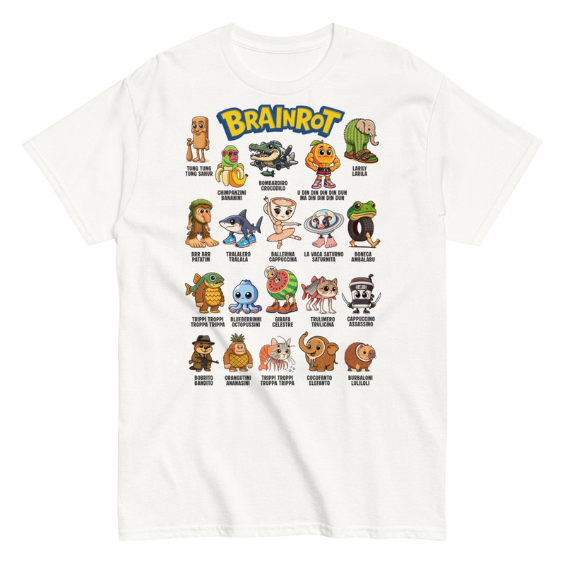 Camisetas: Camiseta Brainrot Parodia Meme Italia (Fondos Oscu