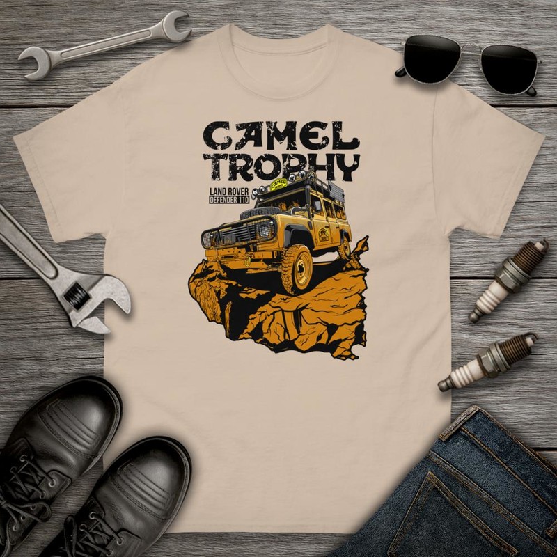 Camisetas: Coche 4x4 Camel Trophy Land Rover Defender 110