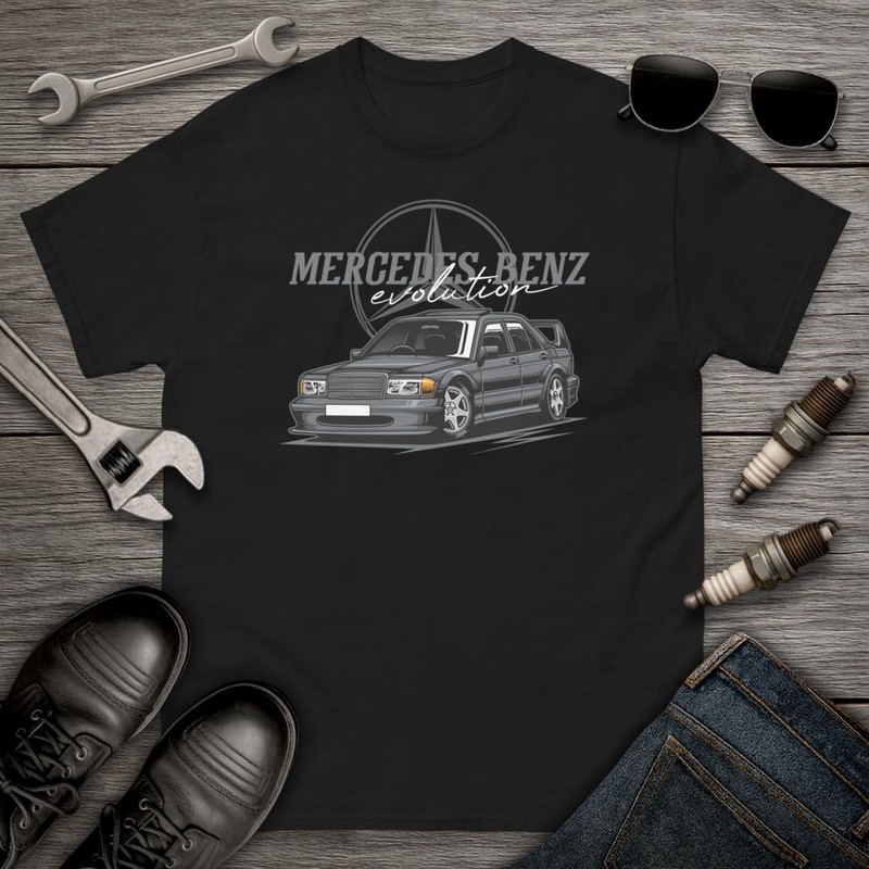 Camisetas: Coche Drifting Mercedes Benz Evolution