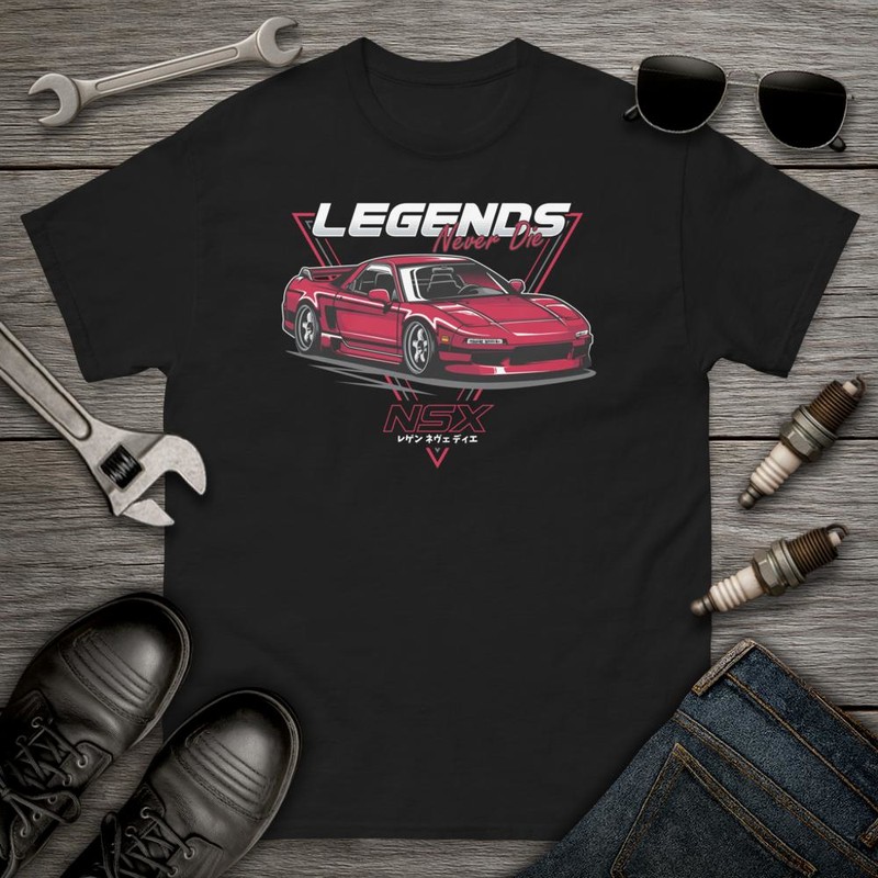 Camisetas: Coche JDM Japan Drifting Legends Never Die NSX