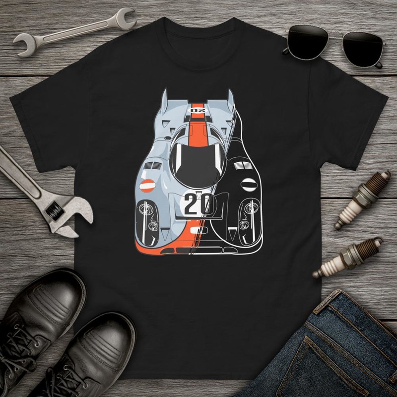 Camisetas: Coche de Carreras N&uacute;mero 20 en Estilo Retro