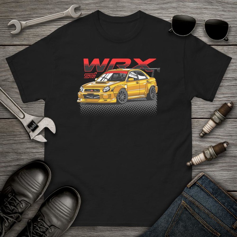 Camisetas: Coche Amarillo Estilizado WRX STI