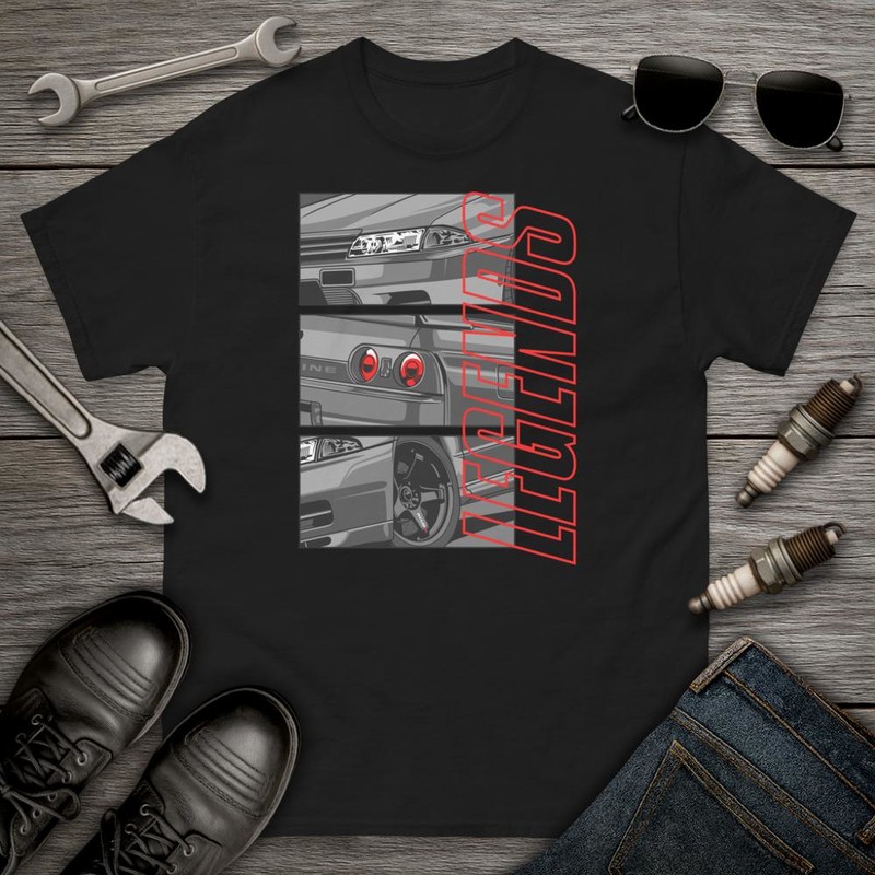 Camisetas: LEGENDS en Tipograf&iacute;a Bold con Coches Ilustrados