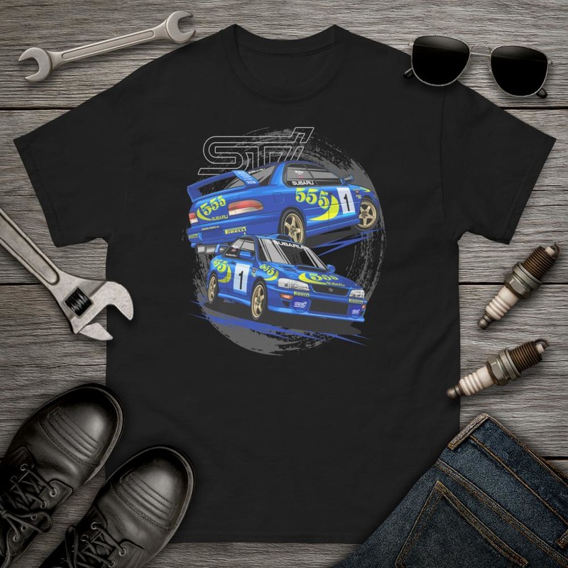 Camisetas: Coche Rallye 555 STI WRX JDM