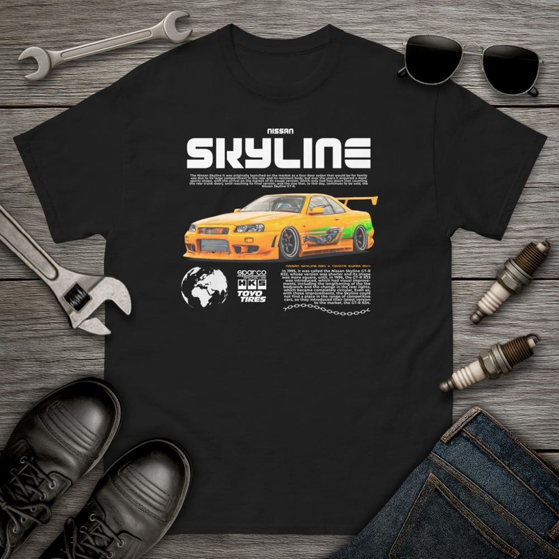 Camisetas: Nissan Skyline Fast and Furious Tokio Japan Drift