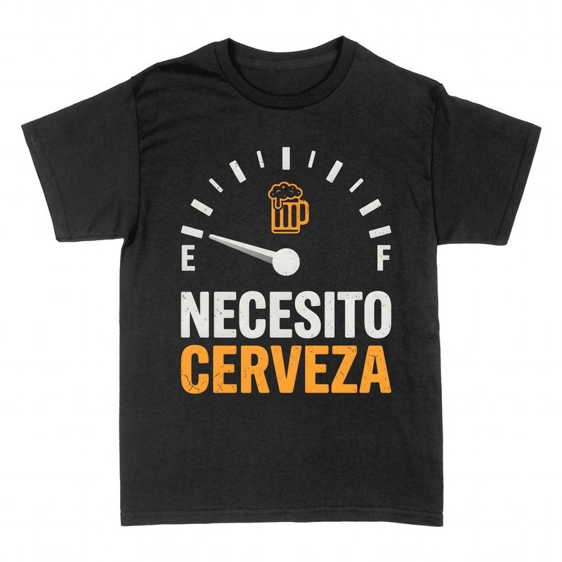 Camisetas: Necesito cerveza, indicador en reserva
