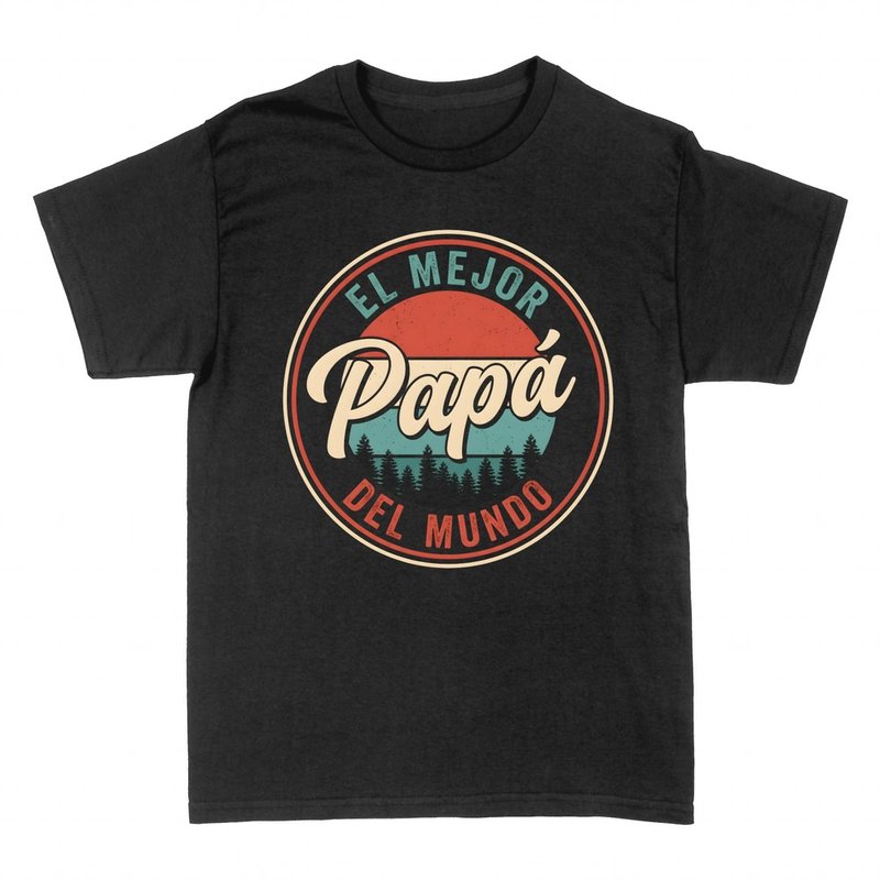 Camisetas: El mejor pap&aacute; del mundo, emblema retro