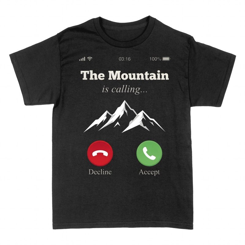 Camisetas: La monta&ntilde;a est&aacute; llamando, Decline o Accept