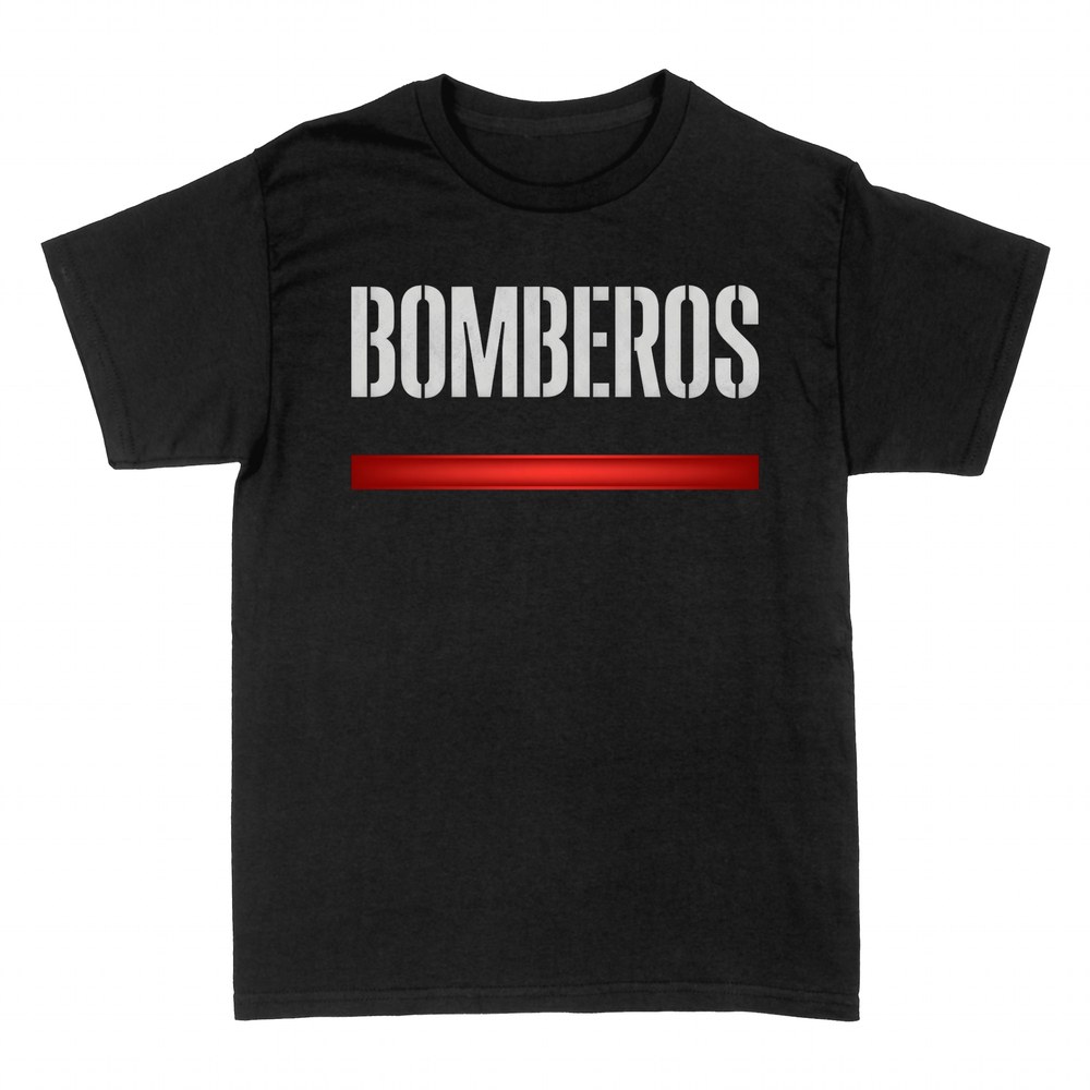 Camisetas: Bomberos estilo uniforme con franja roja