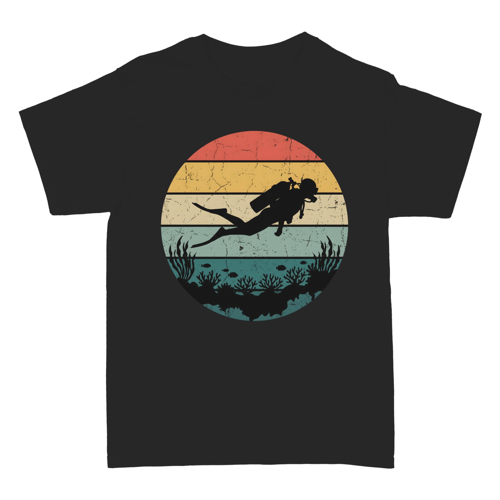 Camisetas: Buceo Dise&ntilde;o Retro Vintage para Buceadores