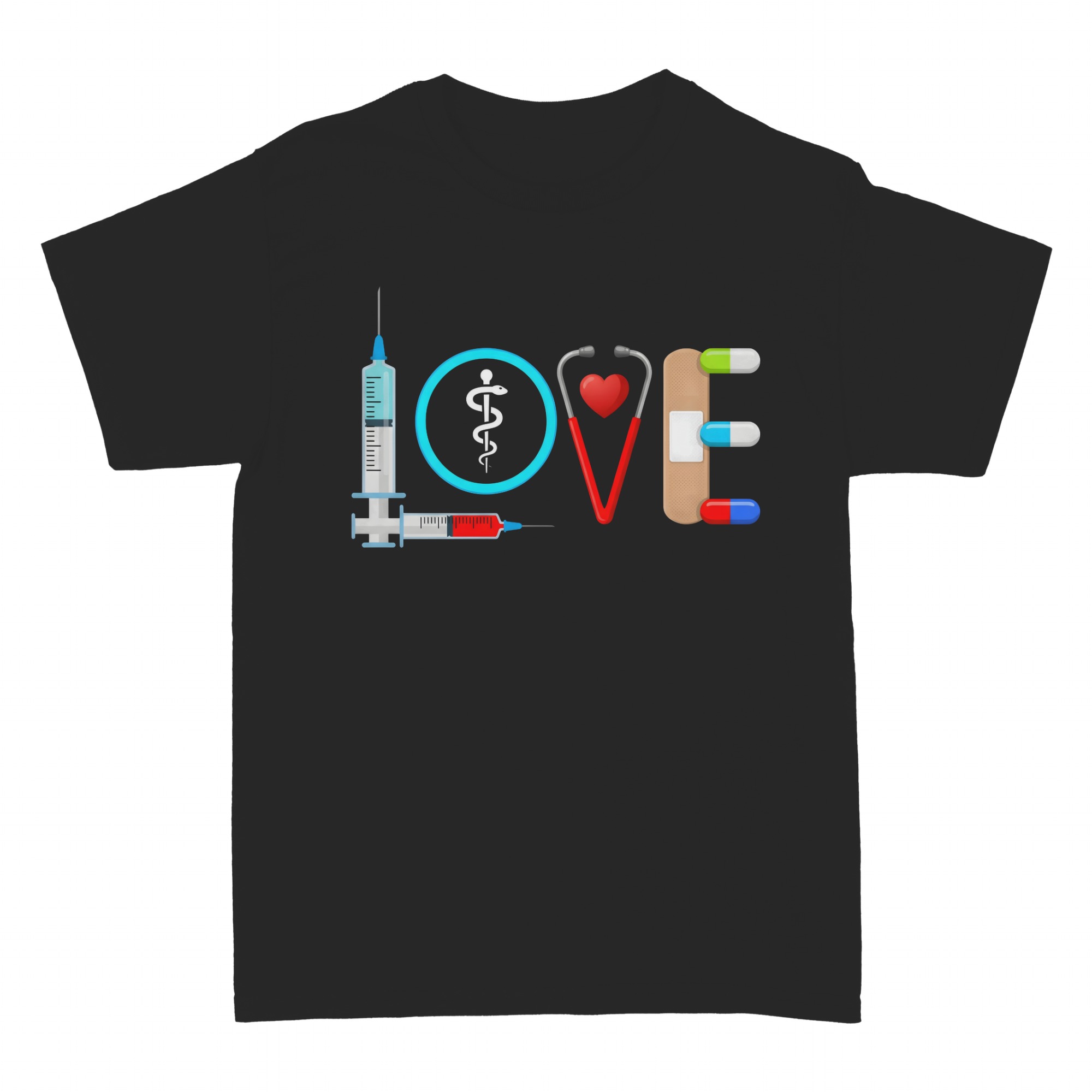 Camisetas: Enfermera LOVE Enfermer&iacute;a S&iacute;mbolos M&eacute;dicos