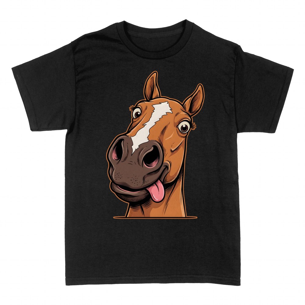 Camisetas: Caballo Divertido Sacando la Lengua