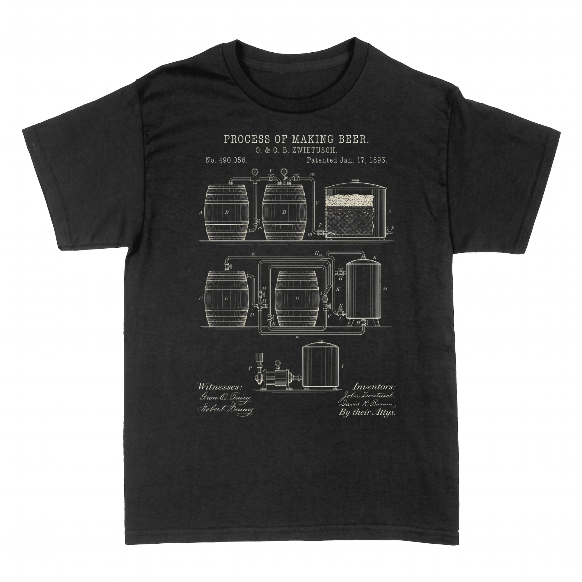 Camisetas: Brevetto Birra Vintage 1893 Mastro Birraio Design