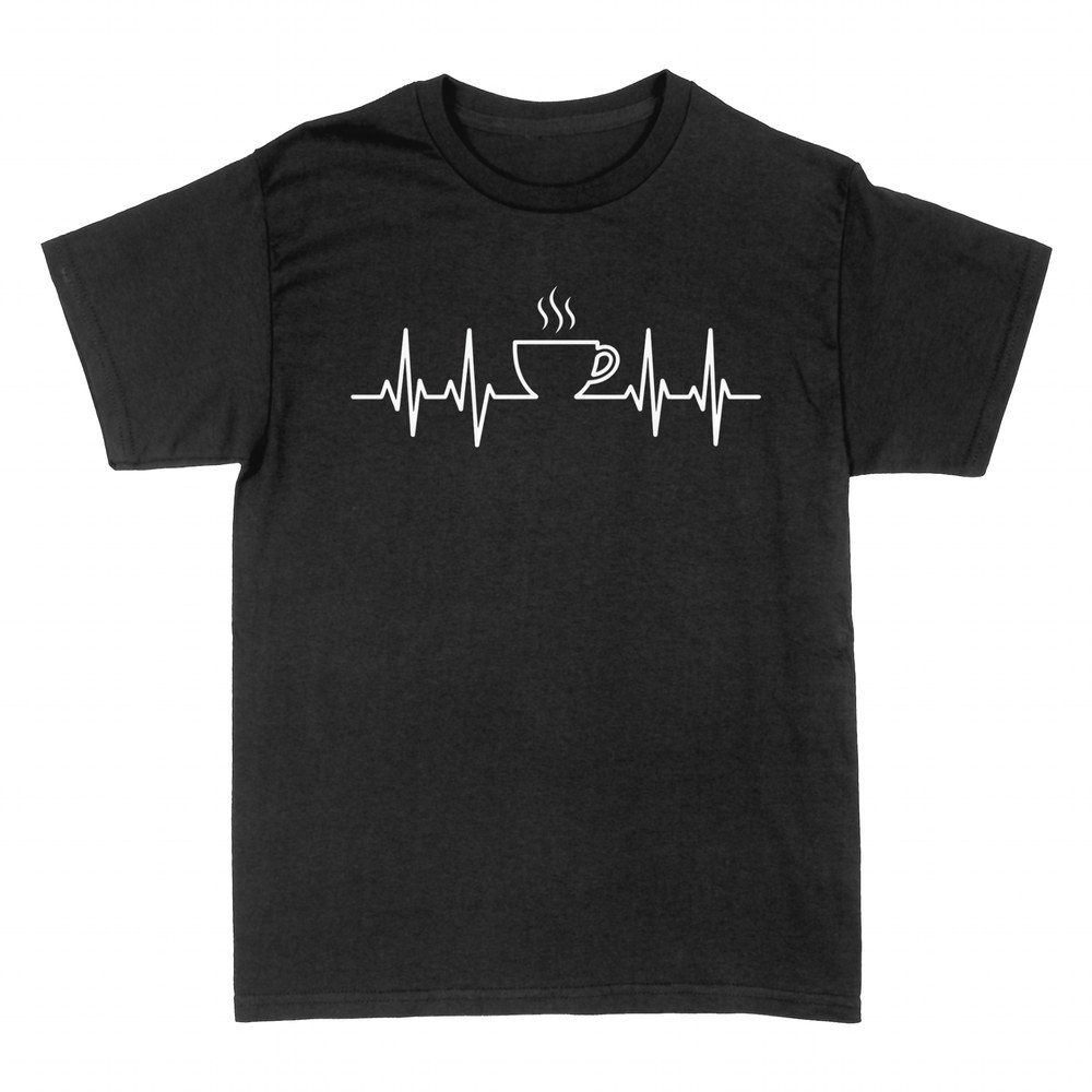 Camisetas: Taza de caf&eacute; en latido del coraz&oacute;n