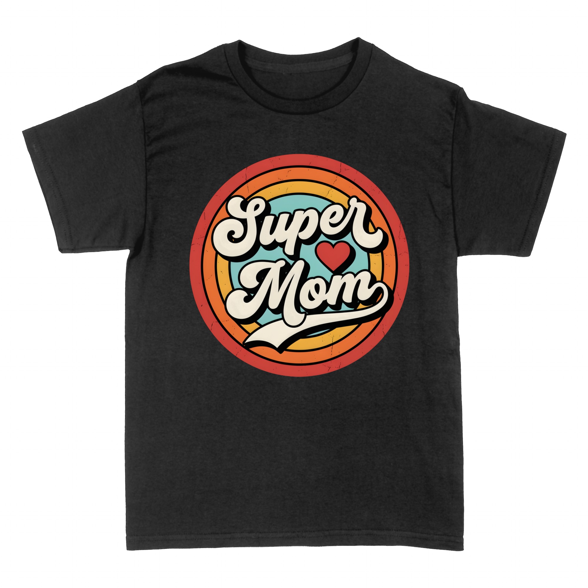Camisetas: Super Mom retro con coraz&oacute;n