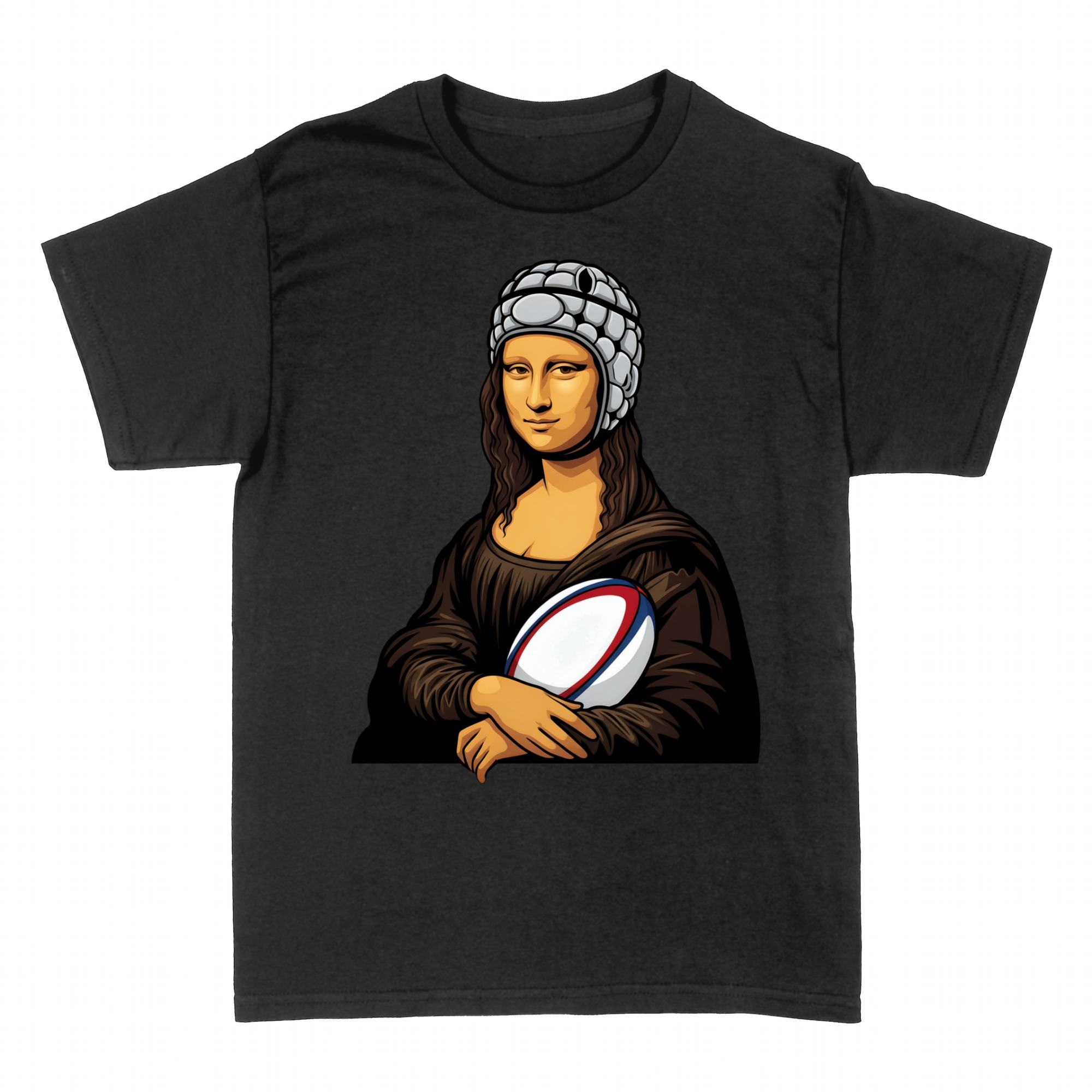 Camisetas: Mona Lisa Jugadora de Rugby Arte Divertido
