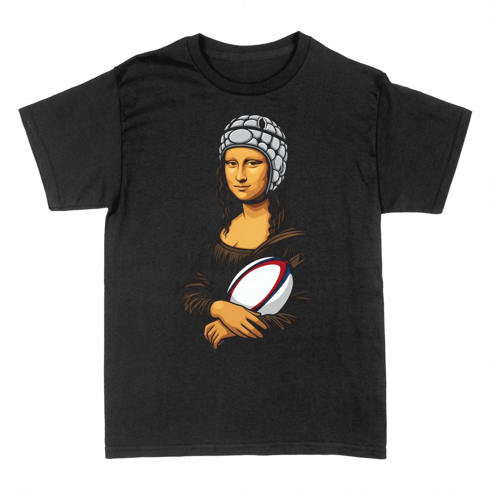 Camisetas: Mona Lisa rugby con casco y bal&oacute;n