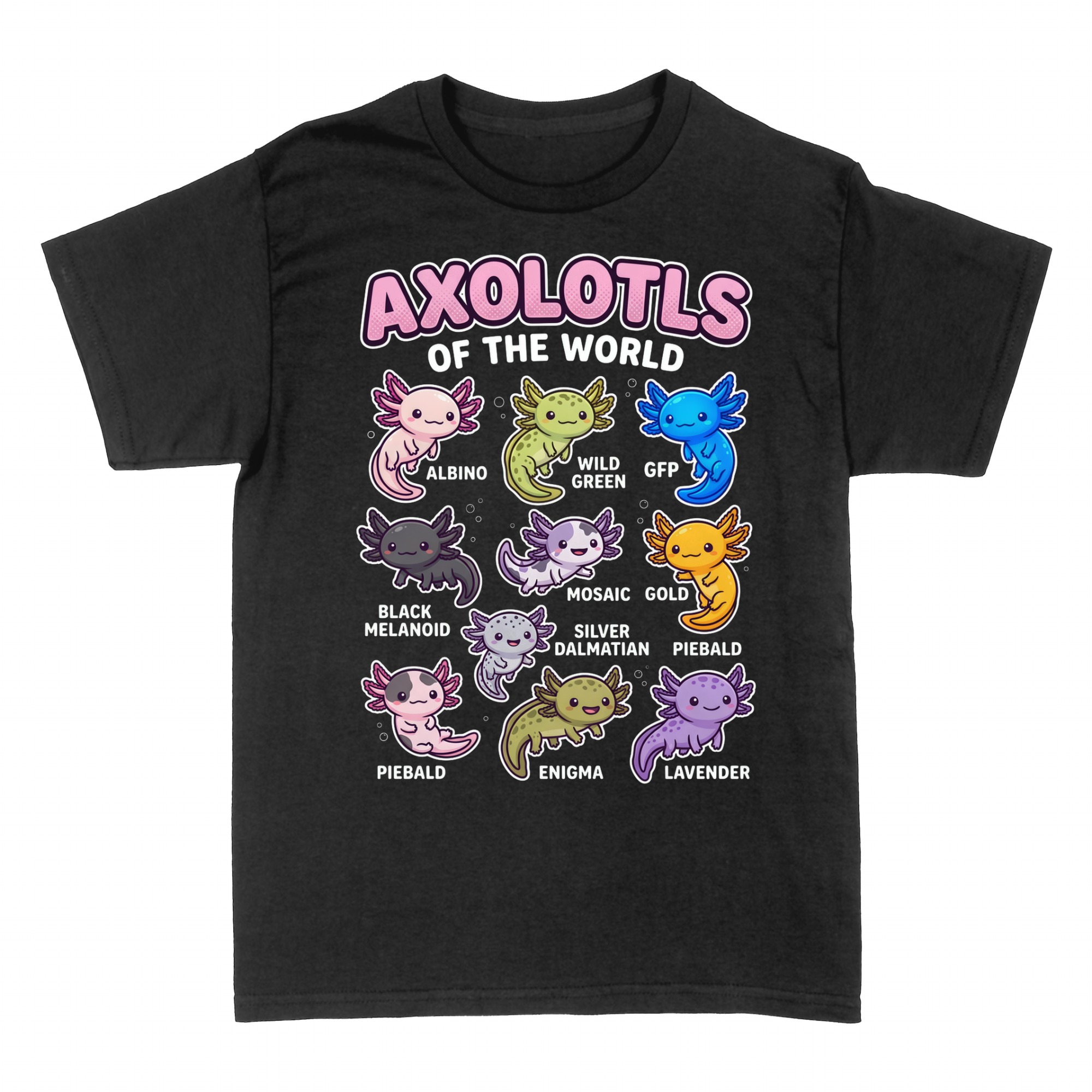 Camisetas: Cute Axolotls Of The World Kawaii Chart