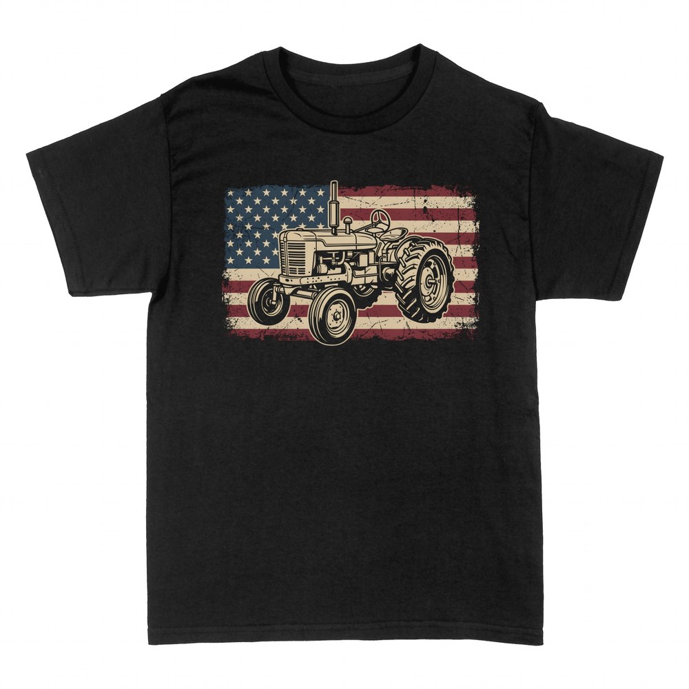 Camisetas: Tractor Vintage Bandera USA